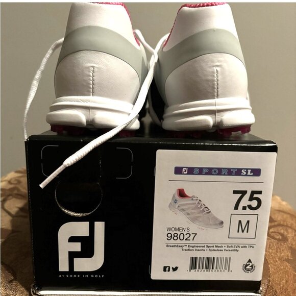 FootJoy Women’s Golf Shoes Sport SL 98027 White/Grey NWT 7.5 - Picture 3 of 3
